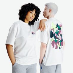 Koszulka Graph unisex Elementals. Białe t-shirty damskie Decathlon, xl, bez wzorów, z bawełny, bez kołnierzyka. Za 69.99 zł.