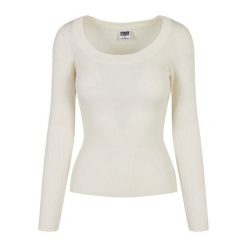 Sweter damski Urban Classics wide neckline. Białe swetry damskie Urban Classics, na zimę, bez wzorów, bez kołnierzyka, bez ramiączek, bez kaptura. Za 183.50 zł.