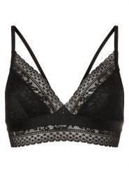 Lascana biustonosz typu bralette Kobiety czarny, 34. Czarne biustonosze LASCANA, bez wzorów, z koronki. Za 109.95 zł.