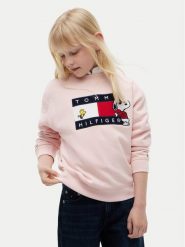Tommy Hilfiger Bluza Peanuts KS0KS00764 Różowy jasny Regular Fit. Czerwone bluzy dla dziewczynek Tommy Hilfiger, bez wzorów, z bawełny, bez ramiączek, bez kaptura. Za 369.99 zł.