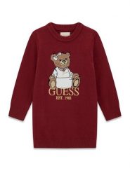Guess Sukienka dzianinowa K6BK08 Z1308 Czerwony Regular Fit. Czerwone sukienki dla dziewczynek Guess, z aplikacjami, z dzianiny, bez ramiączek. Za 214.99 zł.