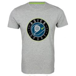 T-shirt męski Asics PADEL SS GRAPHIC TEE. Szare t-shirty męskie Asics, m, bez wzorów, bez kołnierzyka. W wyprzedaży za 35.00 zł.