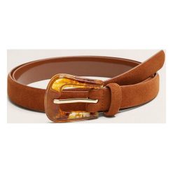 Mango - Pasek Cowboy. Brązowe paski damskie Mango, w paski, z materiału. Za 59.90 zł.