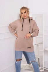 Bluza ocieplana z półgolfem ciemno beżowa. Brązowe bluzy damskie KESI, l, bez wzorów, z bawełny, bez kaptura. Za 238.37 zł.
