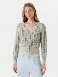Guess Kardigan W5YR15 Z3OU0 Zielony Regular Fit. Zielone kardigany damskie Guess, l, z aplikacjami, z bawełny. Za 339.99 zł.