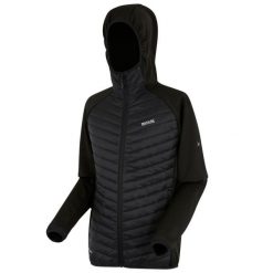 Kurtka męska hybrydowa Andreson. Czarne kurtki męskie Regatta, na zimę, l, bez wzorów, z materiału, z kapturem. Za 189.99 zł.