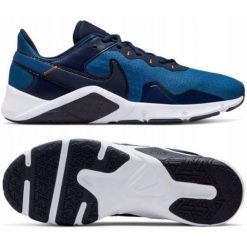 Buty męskie Nike Legend Essential 2 CQ9356-008. Niebieskie buty sportowe męskie Nike, z tkaniny, bez zapięcia, do biegania. Za 261.99 zł.