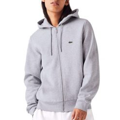 Bluza z kapturem Lacoste - Szara SH9626-CCA. Szare bluzy sportowe męskie Lacoste, l, bez wzorów, z bawełny, z kapturem, na fitness i siłownię. Za 553.35 zł.