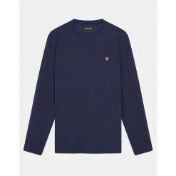 Prosta koszulka z długim rękawem Lyle & Scott. Białe bluzki z długim rękawem męskie LYLE AND SCOTT, l, bez wzorów, z materiału, eleganckie, bez kołnierzyka. Za 215.00 zł.
