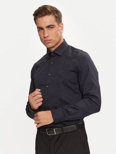 Michael Kors Koszula MK0DS01294 Granatowy Slim Fit. Niebieskie koszule męskie Michael Kors, m, bez wzorów, z bawełny, biznesowe, bez kołnierzyka, bez ramiączek. Za 199.99 zł.