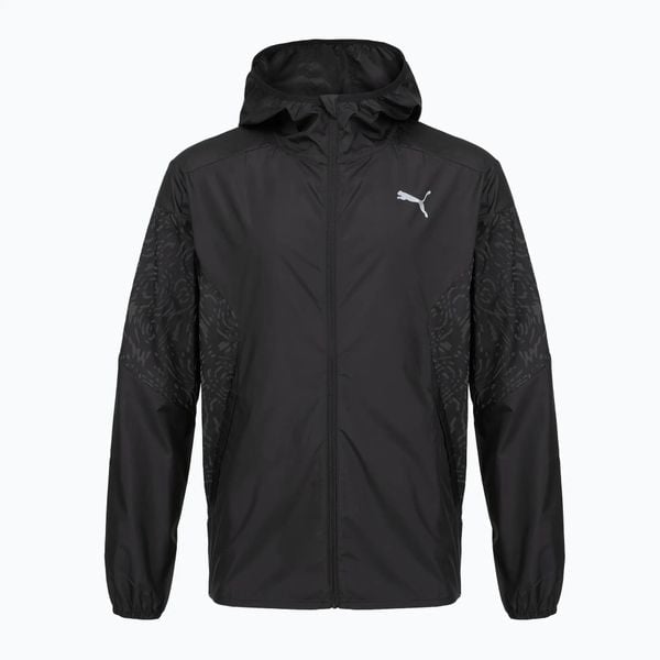 Kurtka do biegania męska PUMA Run AOP Lightweight Jacket. Czarne kurtki męskie Puma, l, bez wzorów, z materiału, do biegania. Za 179.99 zł.