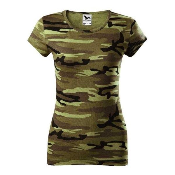 Damska Koszulka Pure Camo. Zielone koszulki sportowe damskie ALDER, l, bez wzorów, z bawełny, bez kołnierzyka. Za 51.99 zł.