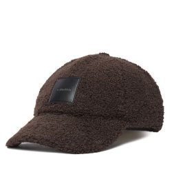 Czapka z daszkiem Calvin Klein. Brązowe czapki i kapelusze damskie Calvin Klein, bez wzorów. Za 189.99 zł.