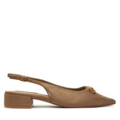 Sandały Nine West. Brązowe sandały damskie Nine West, bez wzorów, bez obcasa, na płaskiej podeszwie, bez zapięcia. Za 119.99 zł.