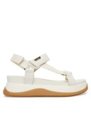 Liu Jo Sandały Fiona 04 BA6089 EX246 Écru. Sandały damskie Liu Jo, bez wzorów, ze skóry, bez obcasa, na płaskiej podeszwie, bez zapięcia. Za 599.99 zł.