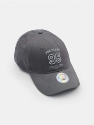 Bawełniana czapka z daszkiem i haftem - szary. Szare czapki i kapelusze męskie Sinsay, bez wzorów, z bawełny. Za 19.99 zł.