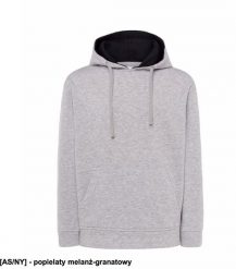 JHK - Bluza wnętrze kaptura w kontrastowym kolorze popielaty melanż-granatowy S. Niebieskie bluzy męskie JHK, m, bez wzorów, bez kaptura. Za 55.85 zł.