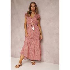 Czerwona Sukienka Tudielle. Czerwone sukienki damskie Renee, l, bez wzorów, bez kołnierzyka, bez ramiączek, maxi. Za 84.99 zł.