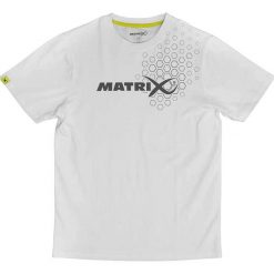 Koszulka Wędkarska Męska Biała Matrix Hex Print T-Shirt. Białe koszulki sportowe męskie MATRIX, m, bez wzorów, sportowe, bez kołnierzyka. Za 99.99 zł.