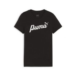 Koszulka dla dziewczynki Puma Essentials+ Script. Czarne t-shirty i topy dla dziewczynek Puma, bez wzorów, z materiału, bez ramiączek. Za 176.55 zł.