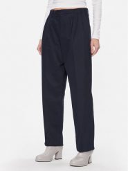 Tommy Hilfiger Chinosy WW0WW40509 Granatowy Relaxed Fit. Niebieskie spodnie materiałowe damskie Tommy Hilfiger, bez wzorów, z bawełny. Za 719.99 zł.