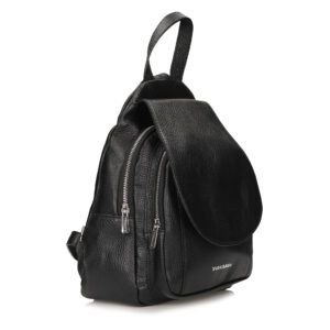 Plecak Toscanio TOS A186_D28 czarny. Czarne plecaki damskie Toscanio, bez wzorów, ze skóry. Za 369.90 zł.
