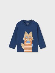 Mayoral Bluzka 2.018 Niebieski Regular Fit. Niebieskie t-shirty dla chłopców Mayoral, bez wzorów, z bawełny, bez ramiączek. Za 79.99 zł.