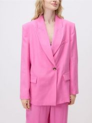 Marynarka oversize z modalem - różowy. Czerwone żakiety damskie Reserved, l, bez wzorów, z tkaniny. Za 259.99 zł.
