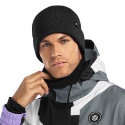 Czapka zimowa beanie męska Snowflake. Czarne czapki i kapelusze męskie SIROKO, na zimę, bez wzorów, z materiału, sportowe. Za 76.00 zł.