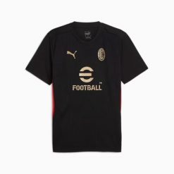 Koszulka treningowa Milan AC 2024/25. Czarne koszulki sportowe męskie Puma, m, bez wzorów, z materiału, bez kołnierzyka, bez ramiączek, na fitness i siłownię. Za 216.50 zł.