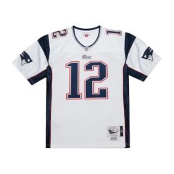 Koszulka New England Patriots Tom Brady. Białe koszulki sportowe męskie Mitchell & Ness, m, bez wzorów, z materiału, bez kołnierzyka, bez ramiączek, do piłki nożnej. Za 551.00 zł.