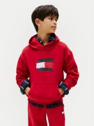 Tommy Hilfiger Bluza Flag KB0KB10112 Czerwony Regular Fit. Czerwone bluzy dla chłopców Tommy Hilfiger, bez wzorów, z bawełny, bez ramiączek, bez kaptura. Za 349.99 zł.