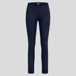 Legginsy termoaktywne damskie Odlo ACTIVE WARM ECO. Niebieskie legginsy sportowe damskie Odlo, m, bez wzorów, z materiału, z podwyższonym stanem. Za 249.99 zł.