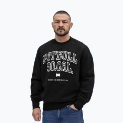 Bluza męska Pitbull So Cal Crewneck. Czarne bluzy sportowe męskie PITBULL, l, bez wzorów, z bawełny, bez kaptura, na fitness i siłownię. Za 149.99 zł.