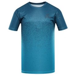 Koszulka męska Alpine Pro Quatr szybkoschnąca. Zielone koszulki sportowe męskie Alpine Pro, m, bez wzorów, bez kołnierzyka, bez ramiączek, na fitness i siłownię. W wyprzedaży za 69.00 zł.