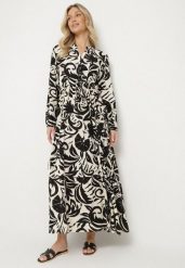 Czarna Rozkloszowana Sukienka z Wiskozą w Abstrakcyjny Wzór Tilozi. Czarne sukienki damskie Born2be, na co dzień, l, bez wzorów, z wiskozy, bez kołnierzyka, bez ramiączek, maxi, rozkloszowane. Za 59.99 zł.