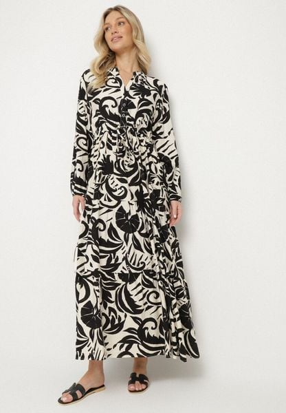 Czarna Rozkloszowana Sukienka z Wiskozą w Abstrakcyjny Wzór Tilozi. Czarne sukienki damskie Born2be, na co dzień, l, bez wzorów, z wiskozy, bez kołnierzyka, bez ramiączek, maxi, rozkloszowane. Za 59.99 zł.