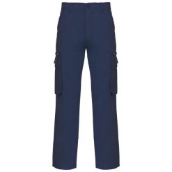 Spodnie cargo Kariban. Niebieskie spodnie materiałowe męskie KARIBAN, bez wzorów, z bawełny. Za 294.00 zł.