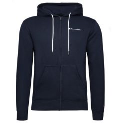 Niebieska Bluza Z Kapturem I Zamkiem Na Pełnym Zamku Champion Dorosłych. Niebieskie bluzy męskie Champion, m, bez wzorów, z bawełny, z kapturem. Za 249.00 zł.