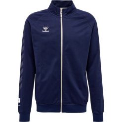 Zapinana na zamek bawełniana bluza dresowa Hummel Move Grid. Niebieskie bluzy sportowe męskie Hummel, bez wzorów, z bawełny, bez kaptura, do piłki nożnej. W wyprzedaży za 217.00 zł.