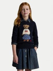 Polo Ralph Lauren Sweter 313702268001 Granatowy Regular Fit. Niebieskie swetry dla dziewczynek Polo Ralph Lauren, bez wzorów, z bawełny, bez kołnierzyka, bez ramiączek, bez kaptura. Za 1,199.00 zł.
