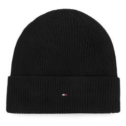 Czapka Tommy Hilfiger. Czarne czapki i kapelusze damskie Tommy Hilfiger, na zimę, bez wzorów. Za 189.99 zł.