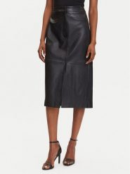 BOSS Spódnica skórzana Sekina 50543188 Czarny Regular Fit. Czarne spódnice damskie Boss, bez wzorów, ze skóry. Za 1,519.00 zł.
