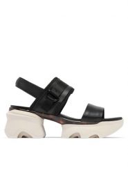 Sorel Sandały KINETIC™ Impact Slingback Heel 2030481 Czarny. Czarne sandały damskie Sorel, bez wzorów, ze skóry, bez obcasa, na słupku, bez zapięcia. Za 399.99 zł.