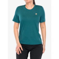 Koszulka rowerowa damska Mons Royale Tarn Merino Shift Tee. Zielone koszulki sportowe damskie Mons Royale, bez wzorów, bez kołnierzyka, bez ramiączek, rowerowe. Za 298.99 zł.