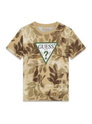 Guess T-Shirt L6GI03 K8HM4 Khaki Regular Fit. Brązowe t-shirty dla chłopców Guess, z aplikacjami, z bawełny, bez ramiączek. Za 129.99 zł.