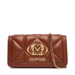 Torebka LOVE MOSCHINO. Brązowe kopertówki damskie Love Moschino, bez wzorów, bez dodatków. Za 699.99 zł.