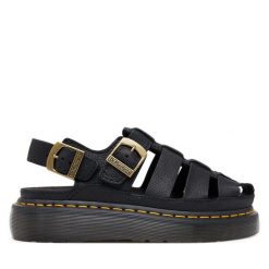 Sandały Dr. Martens. Czarne sandały damskie Dr. Martens, bez wzorów, bez obcasa, na płaskiej podeszwie, bez zapięcia. Za 589.99 zł.