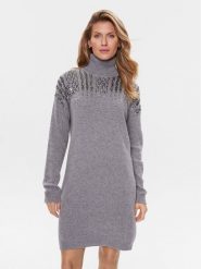 Liu Jo Sukienka dzianinowa MS16G 02050 Szary Relaxed Fit. Szare sukienki damskie Liu Jo, xl, bez wzorów, z dzianiny, bez kołnierzyka, bez ramiączek. Za 1,439.00 zł.
