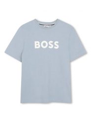 BOSS T-Shirt J52711 Błękitny Regular Fit. Niebieskie t-shirty dla chłopców Boss, bez wzorów, z bawełny, bez ramiączek. Za 189.99 zł.